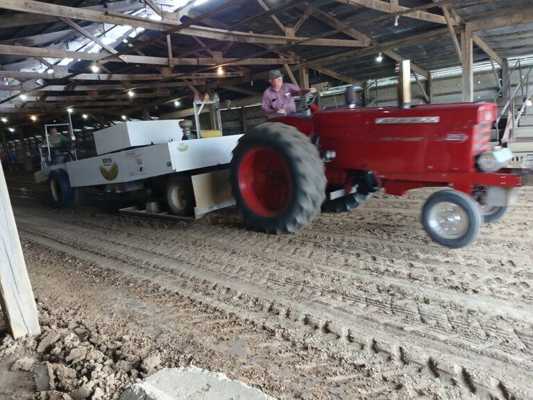 Antique tractor pulling at Kev's Field of Dreams indoor track, Versailles, Indiana