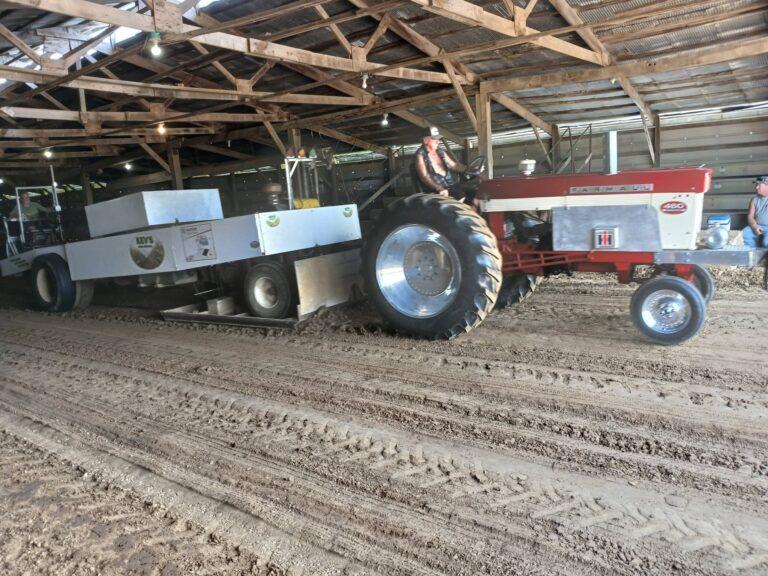 Antique tractor pulling at Kev's Field of Dreams indoor track, Versailles, Indiana