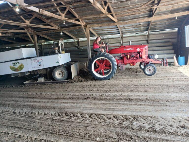 Antique tractor pulling at Kev's Field of Dreams indoor track, Versailles, Indiana