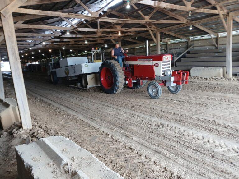 Antique tractor pulling at Kev's Field of Dreams indoor track, Versailles, Indiana