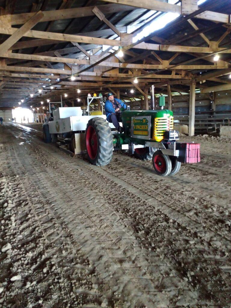 Antique tractor pulling at Kev's Field of Dreams indoor track, Versailles, Indiana