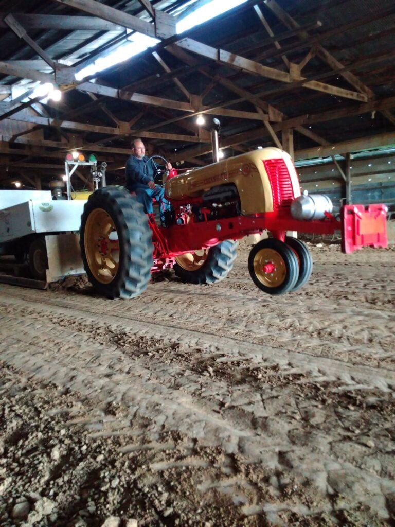 Antique tractor pulling at Kev's Field of Dreams indoor track, Versailles, Indiana