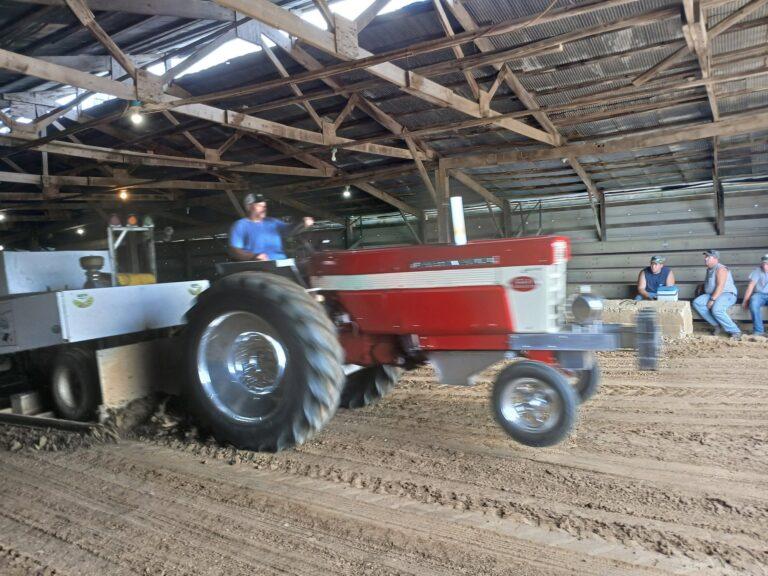 Antique tractor pulling at Kev's Field of Dreams indoor track, Versailles, Indiana