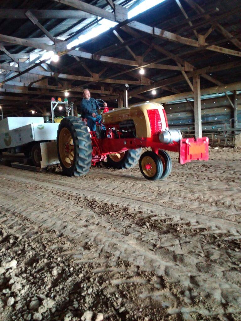 Antique tractor pulling at Kev's Field of Dreams indoor track, Versailles, Indiana